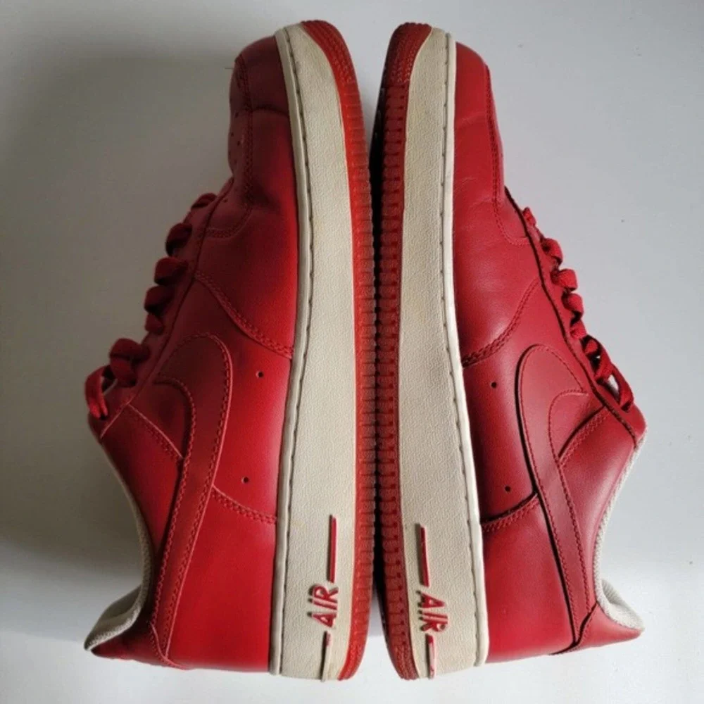 Nike Air Force 1 One 82 Low Men's‎ Shoes Size 10 White/Red 315122-661 Lace-Up